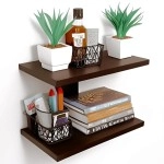 Dime Store Engineered Wood Wall Shelf, Glossy Finish, Set of 1,Brown